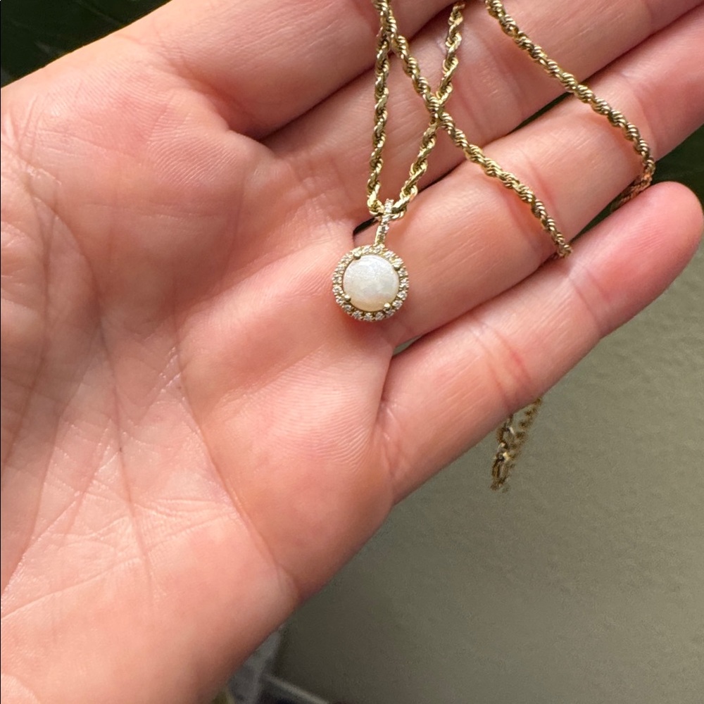 14k Gold/Diamond/Opal pendant ONLY